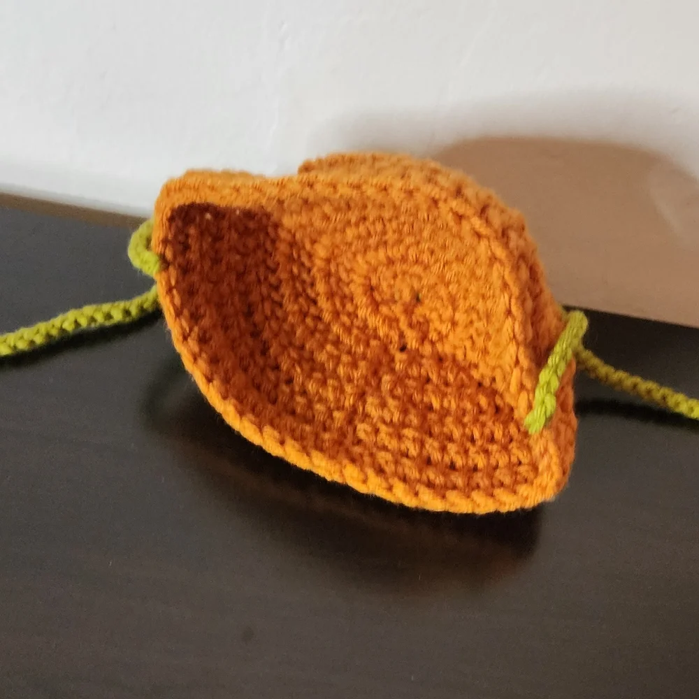 New Cat or XS Dog Hand Knit Pumpkin Hat Fits 6-10lb Dog/Cat
